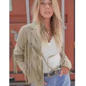 NEW Faux Suede Fringe Western Jacket
